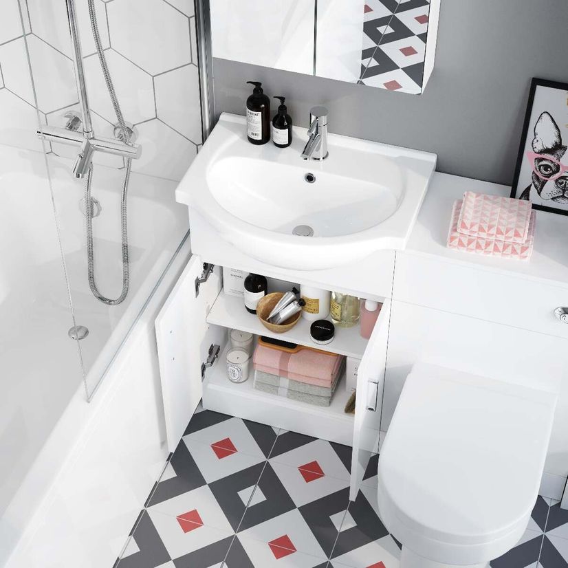 Quartz Gloss White Combination Vanity Basin and Denver Toilet 1050mm