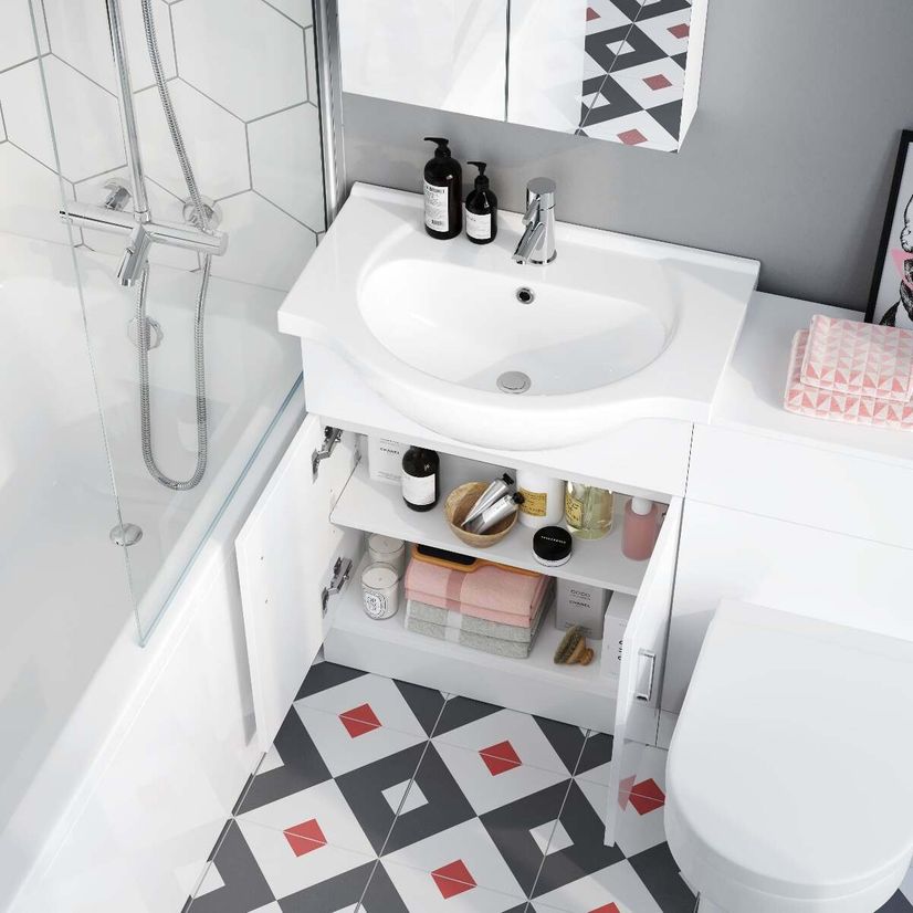 Quartz Gloss White Combination Vanity Basin and Denver Toilet 1150mm