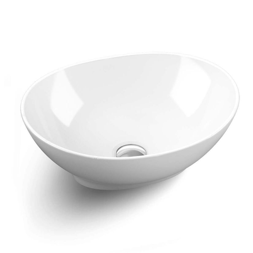 Trent Gloss White Vanity Drawer with Oval Counter Top Basin 600mm