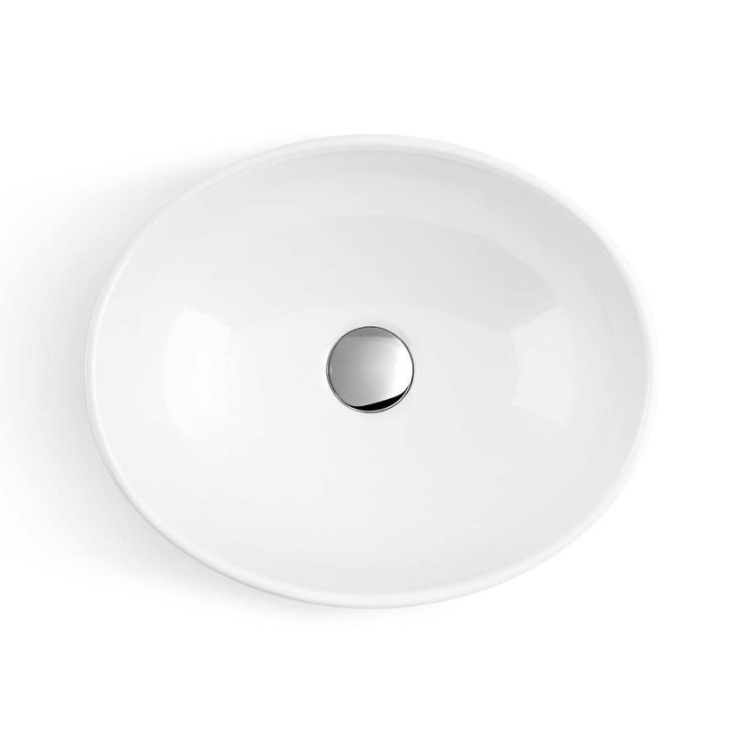Trent Gloss White Vanity Drawer with Oval Counter Top Basin 600mm