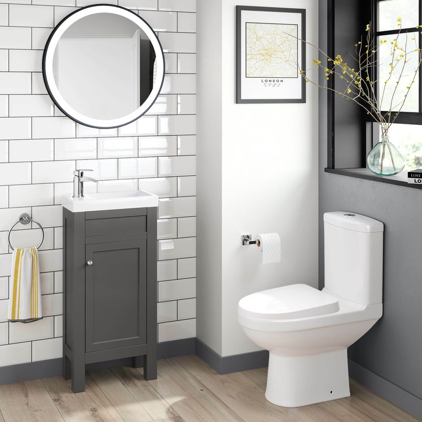 Bermuda Graphite Grey Cloakroom Basin Vanity 400mm