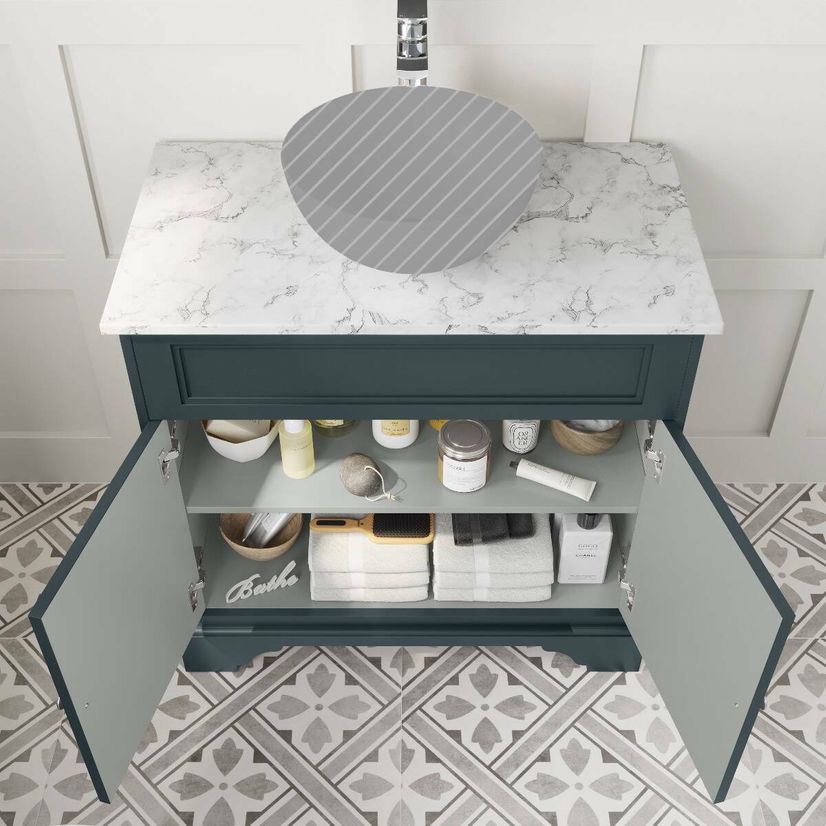 Lucia Inky Blue Cabinet with Marble Top 840mm - Excludes Counter Top Basin
