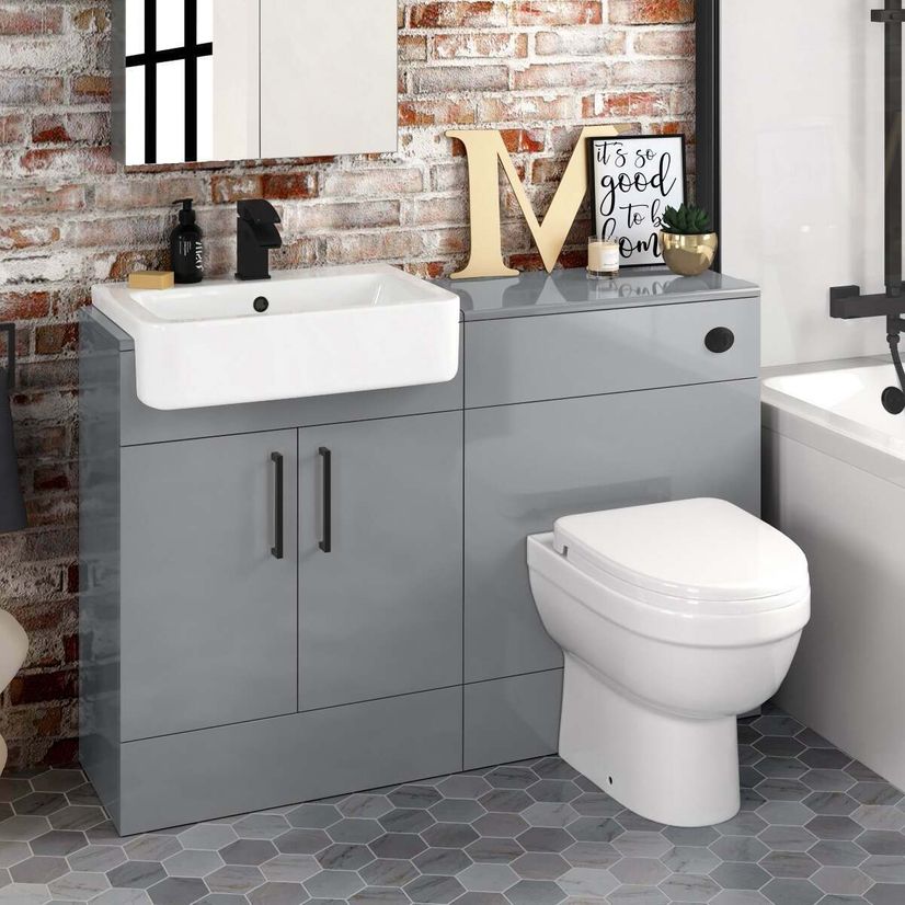 Harper Stone Grey Combination Vanity, Bathroom Vanity With Sink Seattle