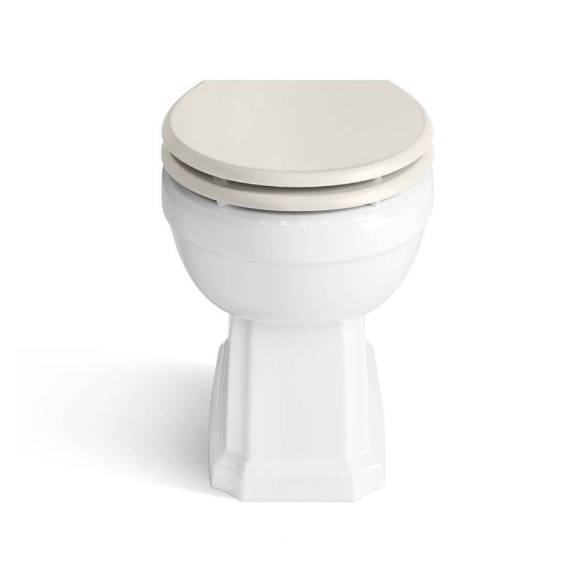 Monaco Chalk White Combination Vanity Traditional Basin and Hudson Toilet with Wooden Seat 1200mm