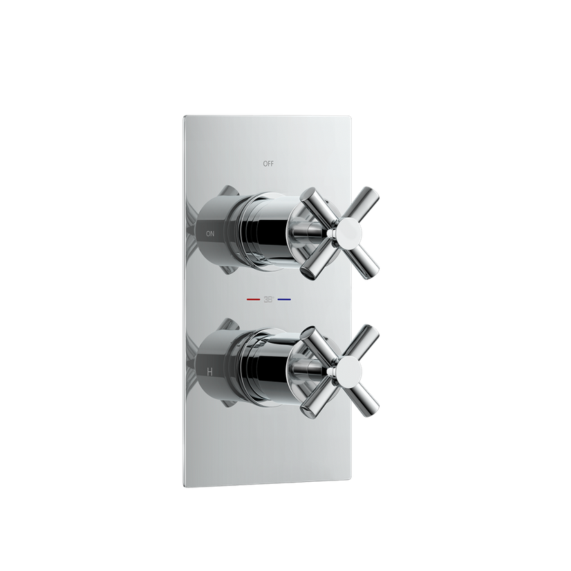 Chrome Crosshead Thermostatic Shower Valve - 1 Outlet